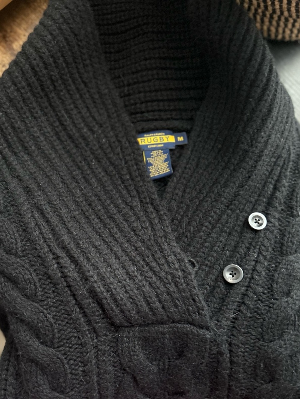 Rugby Ralph Lauren Charcoal Cable-Knit Turtleneck Sweater